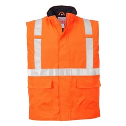 Portwest Bizflame Rain Hi-Vis FR Bodywarmer. Size/Fit  M/R, Orange. Style S776