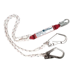 Portwest Double 1.8m Lanyard With Shock Absorber. Size/Fit  /R, White. Style FP25