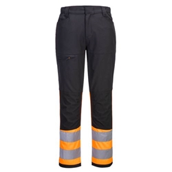 Portwest WX2 Eco Hi-Vis Class 1 Service Trousers. Size/Fit  42/R, Orange/Black. Style CD888