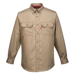 Portwest Bizflame 88/12 FR Shirt. Size/Fit  S/R, Khaki. Style FR89