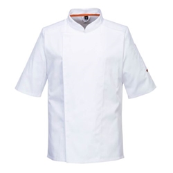 Portwest Chef's Mesh Air Pro Stretch Jacket S/S . Size/Fit  M/R, White. Style C746