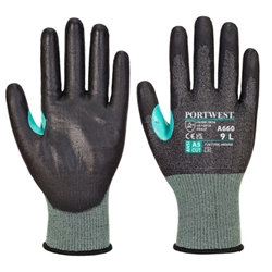 Portwest CS Cut E18 PU Glove. Size/Fit  M/R, Black. Style A660
