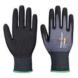 Portwest SG Cut C15 Eco Nitrile Glove. Size/Fit  S/R, Blue/Black. Style AP18