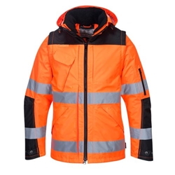 Portwest Hi-Vis 3-in-1 Contrast Winter Pro Jacket . Size/Fit  S/R, Orange/Black. Style C469
