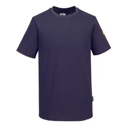 Portwest Anti-Static ESD T-Shirt S/S. Size/Fit  L/R, Navy. Style AS20