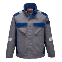 Portwest Bizflame Industry  Two Tone FR Jacket. Size/Fit  L/R, Grey. Style FR08