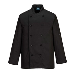 Portwest Chef's Somerset Jacket L/S . Size/Fit  XL/R, Black. Style C834