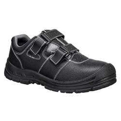 Portwest Steel Action Leather Sandal S1P SR FO. Size/Fit  41/Y, Black/Grey. Style FS70