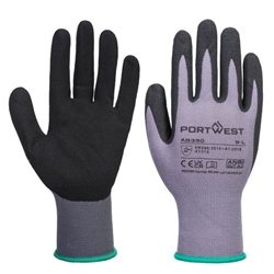 Portwest Grip 15 Nitrile Sandy Essential Multipack (Pk12). Size/Fit  S/R, Grey/Black. Style AB350