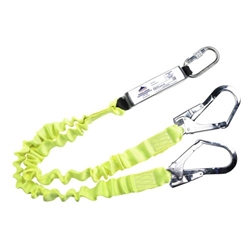 Portwest Double Elasticated 1.8m Lanyard With Shock Absorber. Size/Fit  /R, Yellow. Style FP52