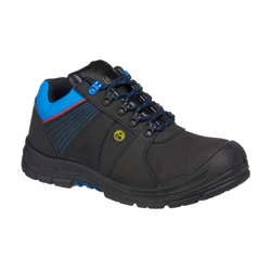Portwest Composite Action Nubuck Low Shoe S3 ESD HRO SRC. Size/Fit  43/B, Black/Blue. Style FD27
