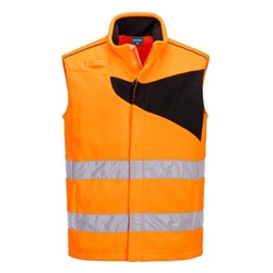 Portwest PW2 Hi-Vis Fleece Bodywarmer. Size/Fit  XXL/R, Orange/Black. Style PW231