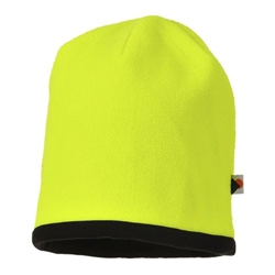 Portwest Reversible Hi-Vis Beanie Hat. Size/Fit  /R, Yellow/Black. Style HA14