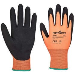 Portwest Grip 15 Nitrile Sandy Glove. Size/Fit  XS/R, Orange/Black. Style A335