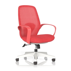 Ariel Mesh Task Operator Chair with Arms Red