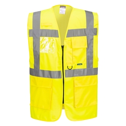 Portwest Berlin Hi-Vis Executive Vest . Size/Fit  S/R, Yellow. Style S476