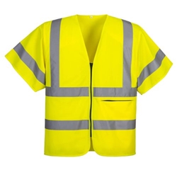 Portwest Hi-Vis Band and Brace Zip Vest S/S . Size/Fit  L/R, Yellow. Style C372