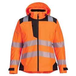 Portwest PW3 Hi-Vis Women's Rain Jacket. Size/Fit  S/R, Orange/Black. Style PW389
