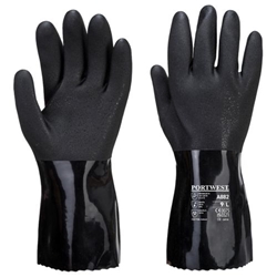 Portwest ESD PVC Chemical Gauntlet. Size/Fit  M/R, Black. Style A882