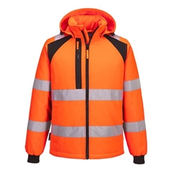 Portwest WX2 Eco Hi-Vis Padded Softshell (2L). Size/Fit  M/R, Orange/Black. Style CD809