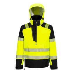 Portwest PW3 Hi-Vis Overhead Rain Jacket (3L). Size/Fit  4XL/R, Yellow/Black. Style T161