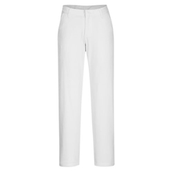 Portwest Women's Stretch Slim Chino Trousers. Size/Fit  26/R, White. Style S235