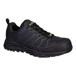 Portwest Composite Textile Trainer  S1PS ESD SR FO. Size/Fit  45/R, Black. Style FT46