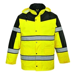 Portwest Hi-Vis Contrast Winter Classic Jacket . Size/Fit  L/R, Yellow. Style S462