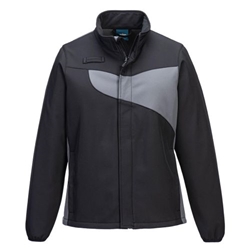 Portwest PW2 Women's Softshell (2L). Size/Fit  L/R, Black/Zoom Grey. Style PW278