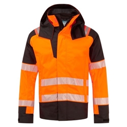 Portwest PW3 Modaflame Rain+ Hi-Vis Multi-Norm FR Winter Jacket. Size/Fit  M/R, Orange/Black. Style FR606