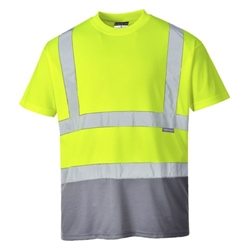 Portwest Hi-Vis Contrast T-Shirt S/S . Size/Fit  XXL/Y, Yellow/Grey. Style S378