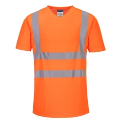Portwest Hi-Vis Cotton Comfort Mesh Insert T-Shirt S/S . Size/Fit  L/R, Orange. Style S179