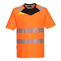 Portwest DX4 Hi-Vis T-Shirt S/S . Size/Fit  M/R, Orange/Black. Style DX413