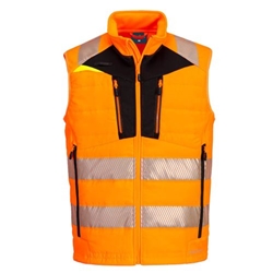 Portwest DX4 Hi-Vis Hybrid Baffle Bodywarmer. Size/Fit  S/R, Orange/Black. Style DX479