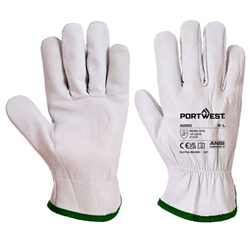 Portwest Leather Driver 115 Goat Grain Glove. Size/Fit  M/R, Grey. Style A260