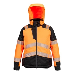 Portwest  PW3 Hi-Vis Women's Winter Jacket. Size/Fit  XXL/R, Orange/Black. Style T162