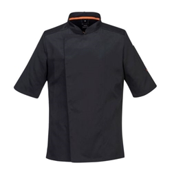 Portwest Chef's Mesh Air Pro Stretch Jacket S/S . Size/Fit  L/R, Black. Style C746