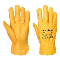Portwest Cold 200 Cow Grain Driver Glove. Size/Fit  L/R, Tan. Style A271