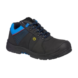 Portwest Composite Action Nubuck Low Shoe S3 ESD HRO SRC. Size/Fit  44/B, Black/Blue. Style FD27