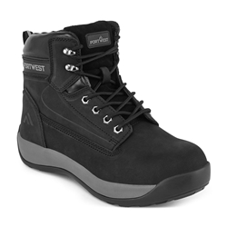Portwest Steel Nubuck Leather Mid Boot S3 HRO . Size/Fit  40/R, Black. Style FW32