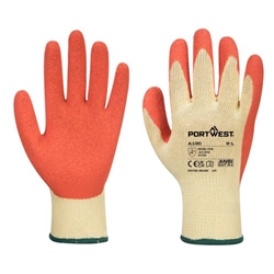 Portwest Grip 10 Latex Glove. Size/Fit  XXL/R, Orange. Style A100