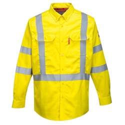 Portwest Bizflame 88/12 Hi-Vis FR Shirt. Size/Fit  S/R, Yellow. Style FR95