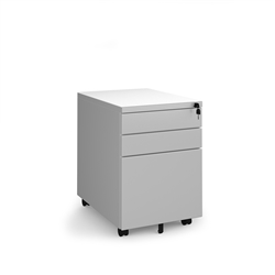 Steel 3 drawer pedestal silver