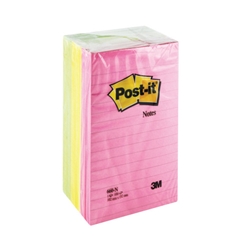 Post-it Notes XXL 101x152mm Lined Neon Assorted (Pack of 6) 660N x3 + FREE Contigo Travel Mug