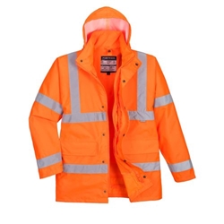 Portwest Hi-Vis 4-in-1 Traffic Jacket. Size/Fit  XS/R, Orange. Style S468