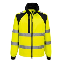 Portwest WX2 Eco Hi-Vis Work Jacket . Size/Fit  M/R, Yellow/Black. Style CD861