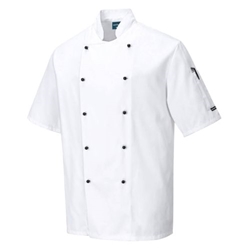 Portwest Chef's Kent Jacket S/S . Size/Fit  S/R, White. Style C734