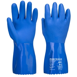 Portwest Chem 300 PVC Marine Gauntlet. Size/Fit  XXL/U, Blue. Style A881
