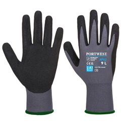Portwest Grip 15 Nitrile Sandy Aqua Glove . Size/Fit  L/R, Grey/Black. Style AP62