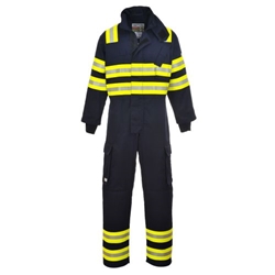 Portwest Wildland Fire FR Coverall. Size/Fit  M/R, Navy. Style FR98